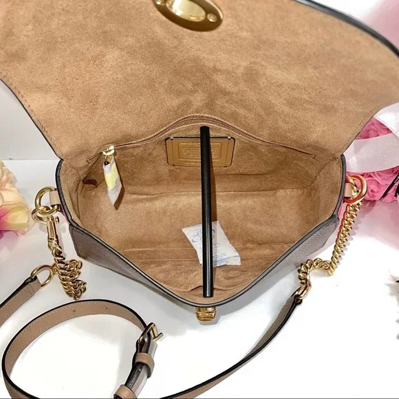 NEW Coach Marlie Top Handle Satchel In Colorblock Chalk Multi C2836